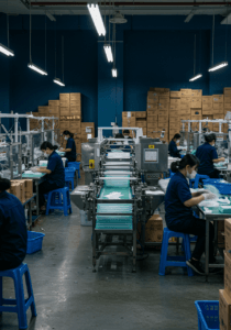 Chineses fazendo máscaras