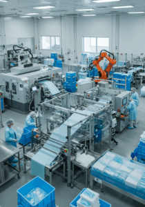 Fábrica com máquinas modernas