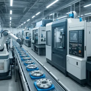 Peças de máquinas sendo fabricadas