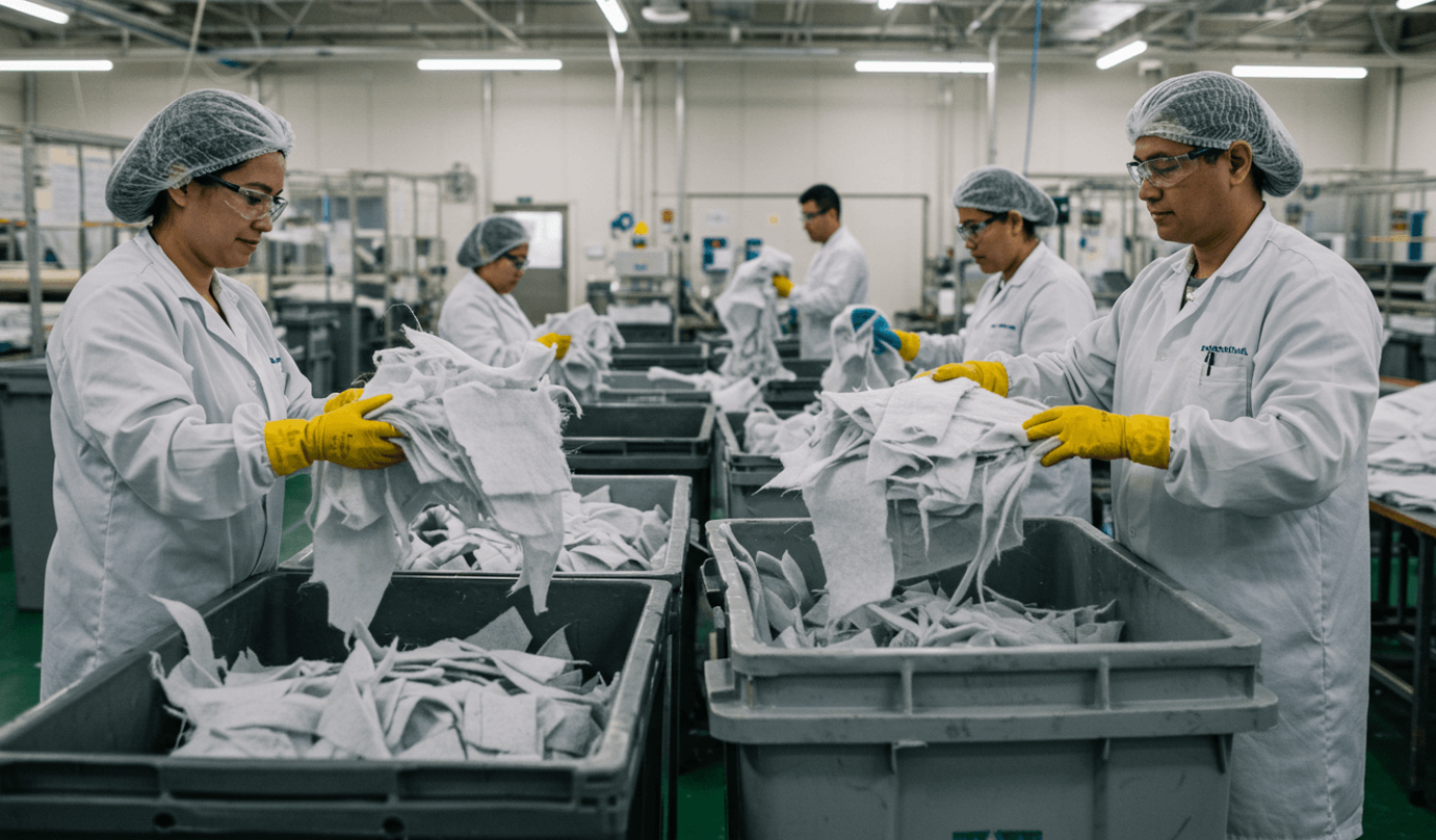 Funcionários de uma fábrica de máscara jogando TNT fora