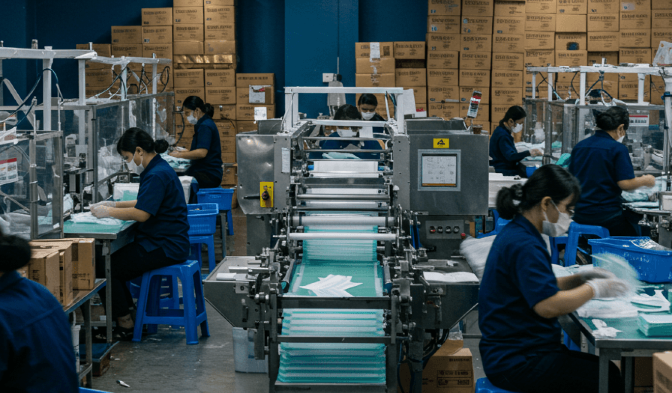 Chineses fazendo máscaras