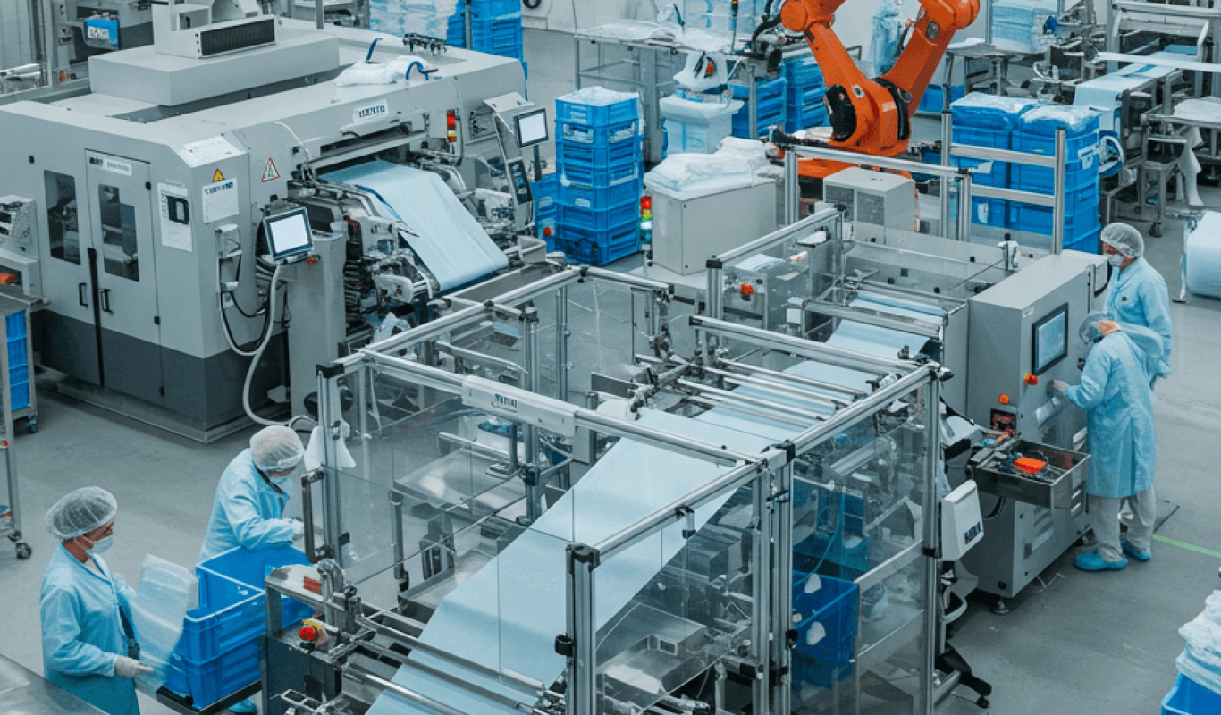 Fábrica com máquinas modernas