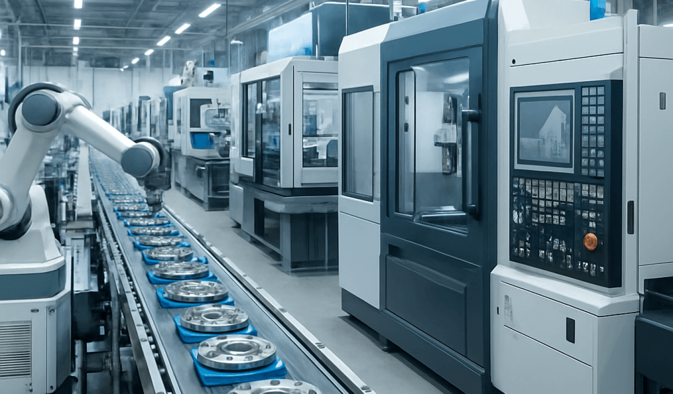 Peças de máquinas sendo fabricadas